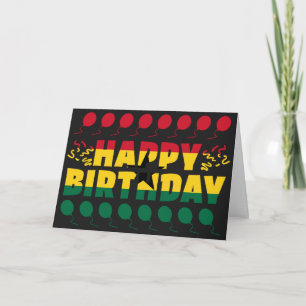 Tarjeta Cumpleaños Patriótico de la Bandera de Ghana