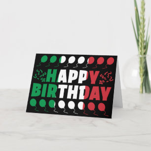 Tarjeta Cumpleaños Patriótico de la Bandera de Italia