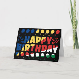 Tarjeta Cumpleaños Patriótico de la Bandera de las Seychel
