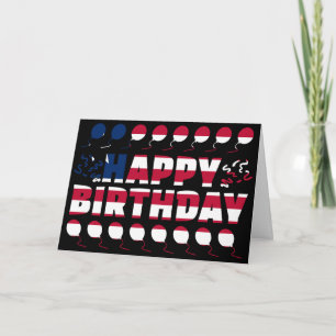 Tarjeta Cumpleaños Patriótico de la Bandera de Liberia