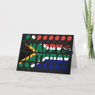 Tarjeta Cumpleaños Patriótico de la Bandera de Sudáfrica
