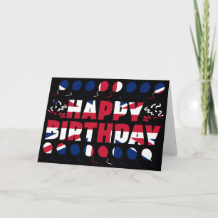 Tarjeta Cumpleaños Patriótico de la Bandera del Reino Unid