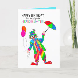 Tarjeta Cumpleaños, Payaso, Nieta, Grupo Kaleidoscope