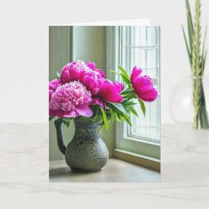Tarjeta Cumpleaños Peony Bouquet