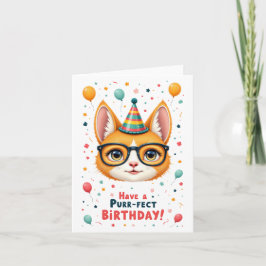 Tarjeta ¡Cumpleaños perfecto!" Cute Cat Birday Card