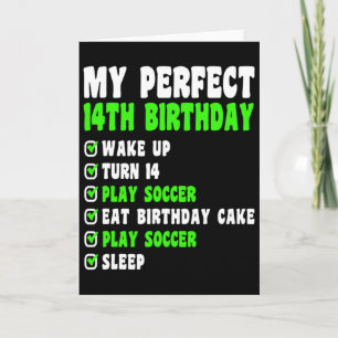 Tarjeta Cumpleaños perfecto de 14 años fútbol 14 cumpleaño