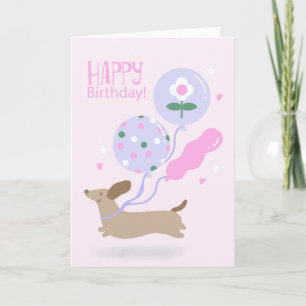 Tarjeta Cumpleaños Perro Amante Dachshund Cachorro Animal