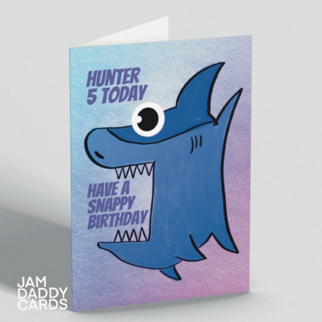 Tarjeta Cumpleaños personalizable del tiburón infantil (Subido por el creador)