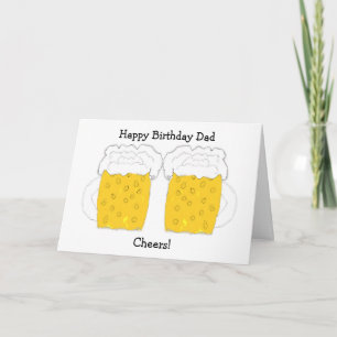 Tarjeta Cumpleaños Personalizada de Beer Glasses