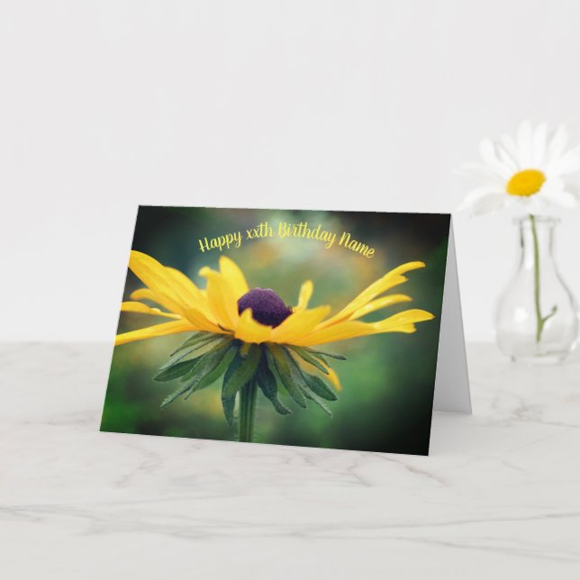 Tarjeta Cumpleaños Personalizada de Soft Black Eyed Susan (Planta pequeña)