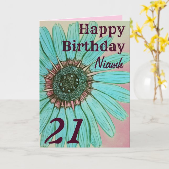 Tarjeta Cumpleaños personalizado (flor amarilla)
