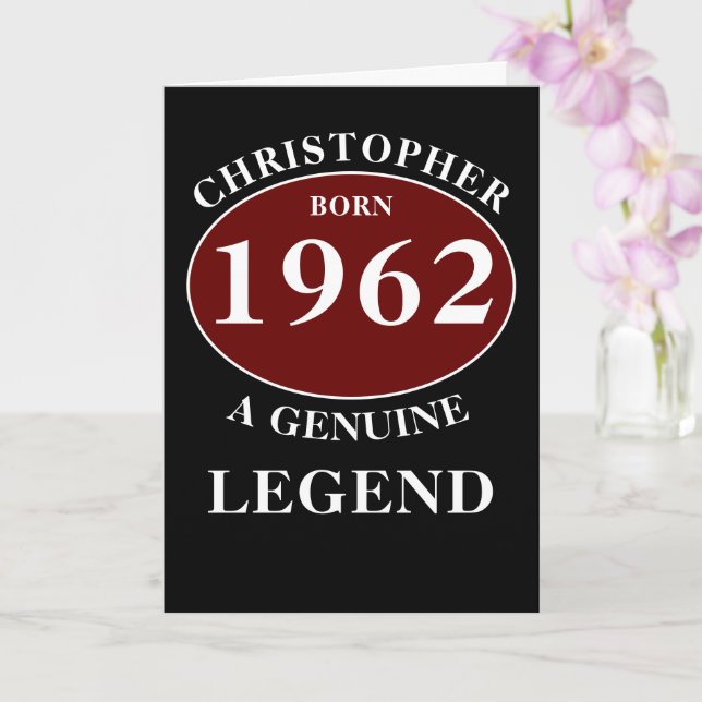 Tarjeta Cumpleaños personalizado Agregar nombre año de nac (Orquídea)