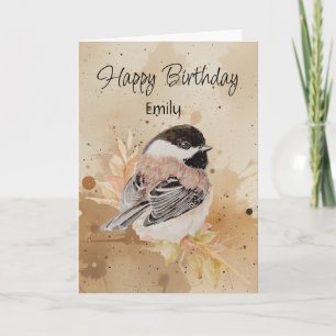 Tarjeta Cumpleaños personalizado Carbonero Pájaro Naturale