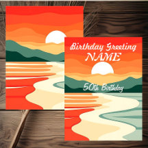 Cumpleaños personalizado con arte pop atardecer am