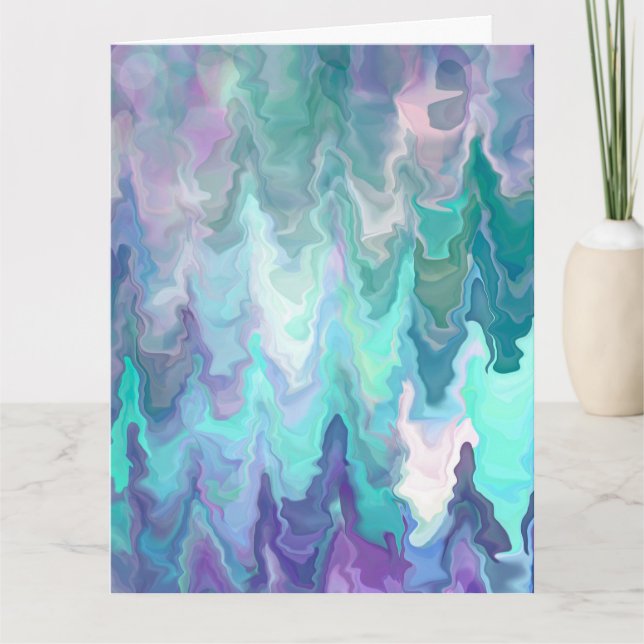 Tarjeta Cumpleaños personalizado con bonito azul y púrpura (Anverso)