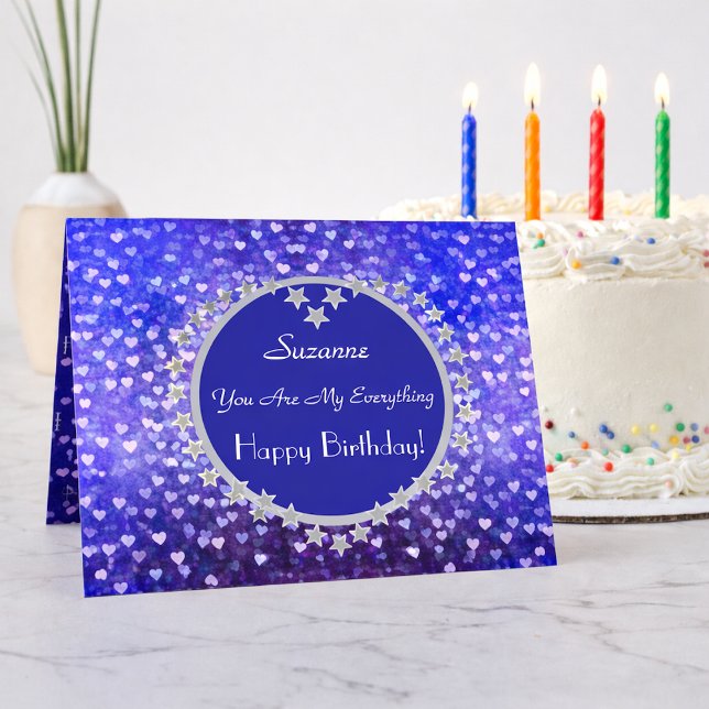 Tarjeta Cumpleaños personalizado con efecto Bokeh y Corazo (Subido por el creador)