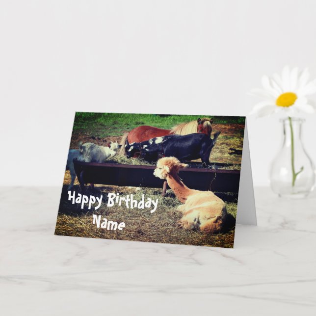 Tarjeta Cumpleaños personalizado de amigos de animales de  (Planta pequeña)