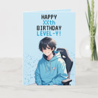 Cumpleaños Personalizado de Anime Blue Gamer