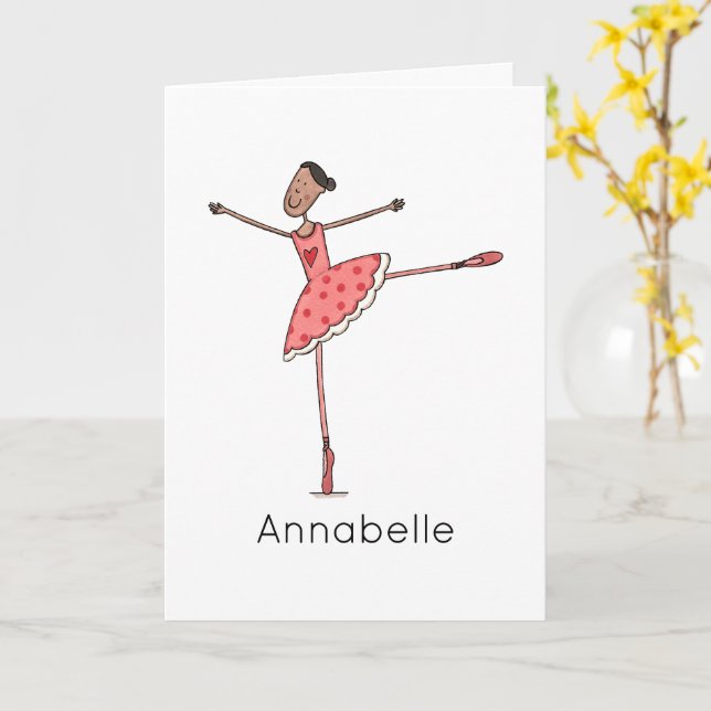 Tarjeta Cumpleaños personalizado de bailarina (flor amarilla)