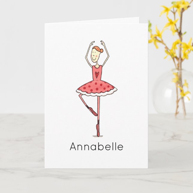 Tarjeta Cumpleaños personalizado de bailarina (flor amarilla)