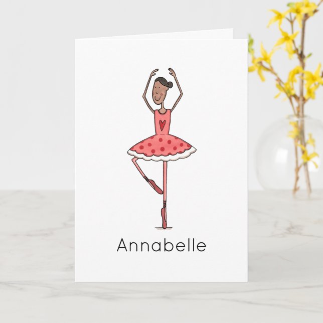 Tarjeta Cumpleaños personalizado de bailarina (flor amarilla)