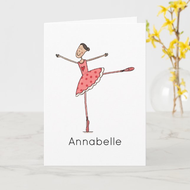 Tarjeta Cumpleaños personalizado de bailarina (flor amarilla)