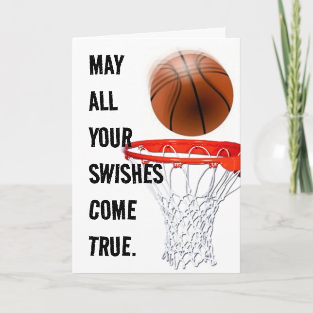 Tarjeta Cumpleaños Personalizado de Baloncesto (Anverso)