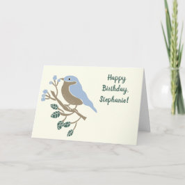 Tarjeta Cumpleaños personalizado de Bluebird y Blueberries