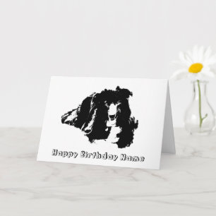 Tarjeta Cumpleaños personalizado de Collie Silhouette de b