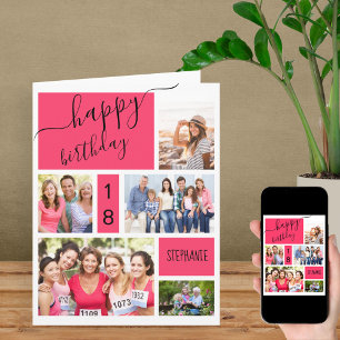Tarjeta Cumpleaños personalizado de cualquier edad Collage