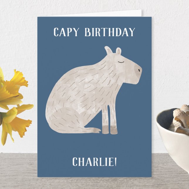 Tarjeta Cumpleaños personalizado de Cute Capybara (Subido por el creador)
