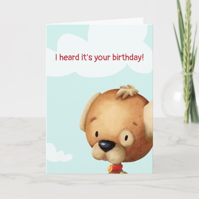 Tarjeta Cumpleaños personalizado de Cute Dog Lover (Anverso)