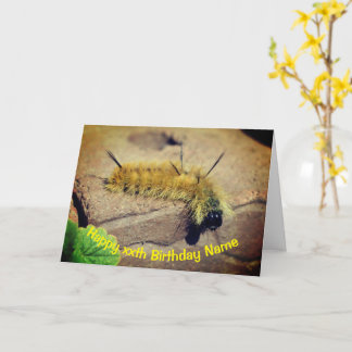 Tarjeta Cumpleaños Personalizado de Dagger Moth Caterpilla