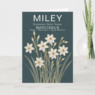 Tarjeta Cumpleaños personalizado de diciembre Flor de naci