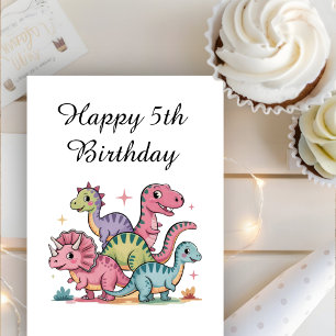 Tarjeta Cumpleaños personalizado de dinosaurio lindo para 