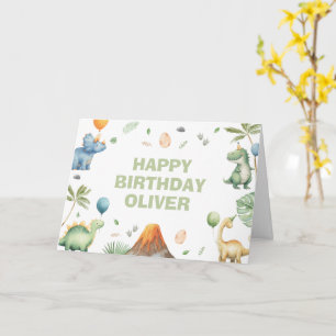 Tarjeta Cumpleaños personalizado de dinosaurios jurásicos 