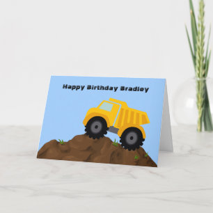 Tarjeta Cumpleaños personalizado de Dump Truck