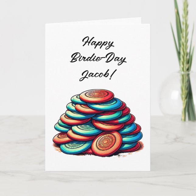 Tarjeta Cumpleaños Personalizado de Golf en Disco (Anverso)