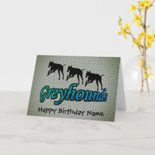 Tarjeta Cumpleaños personalizado de Greyhounds en ejecució