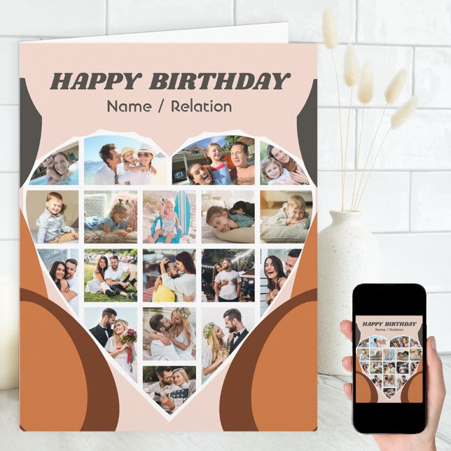 Tarjeta Cumpleaños personalizado de Guay con Collage de fo (Subido por el creador)