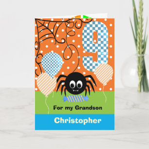 Tarjeta Cumpleaños personalizado de Halloween para nieto d