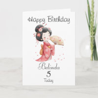 Cumpleaños personalizado de japonesa/Geisha linda