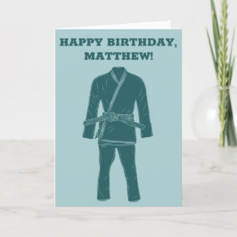 Tarjeta Cumpleaños personalizado de Jiu Jitsu BJJ Gi
