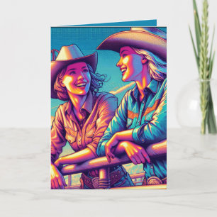 Tarjeta Cumpleaños personalizado de la chica rodeo occiden