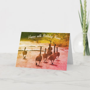 Tarjeta Cumpleaños personalizado de la familia Goose de Ca