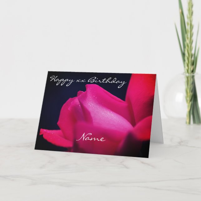 Tarjeta Cumpleaños Personalizado de la Flor de Rosebud (Anverso)