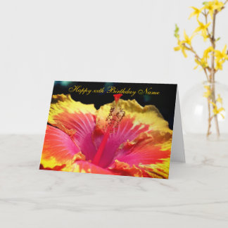 Tarjeta Cumpleaños Personalizado de la Flor Hibiscus