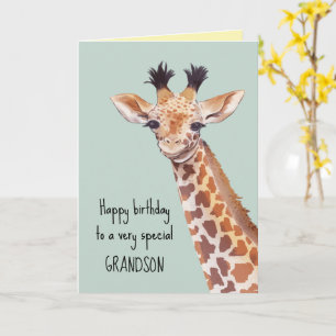 Tarjeta Cumpleaños personalizado de la jirafa de bebé