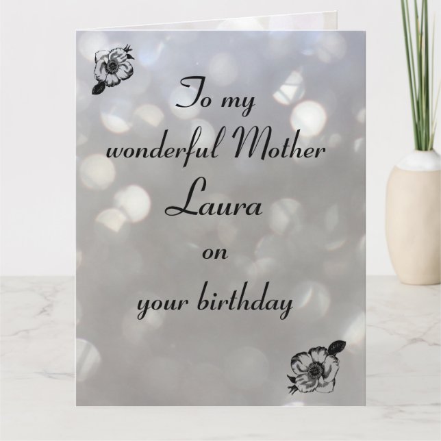Tarjeta Cumpleaños personalizado de la madre (Anverso)