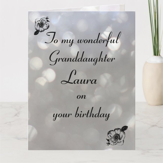 Tarjeta Cumpleaños personalizado de la nieta (Anverso)